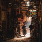 Narrow street in a Moroccan medina – Merzouga, Morocco