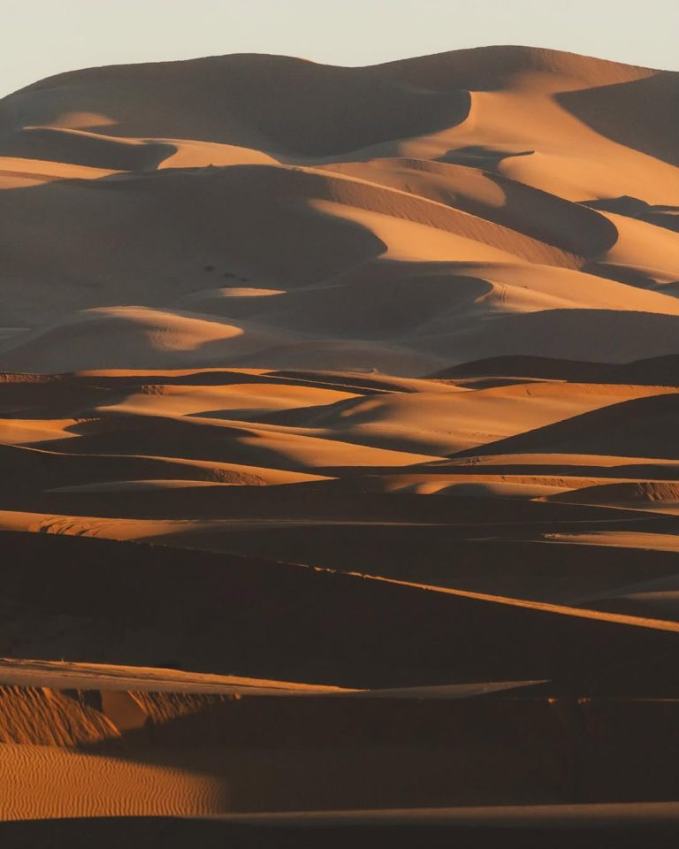 Light and shadow on the dunes of Erg Chebbi – Merzouga