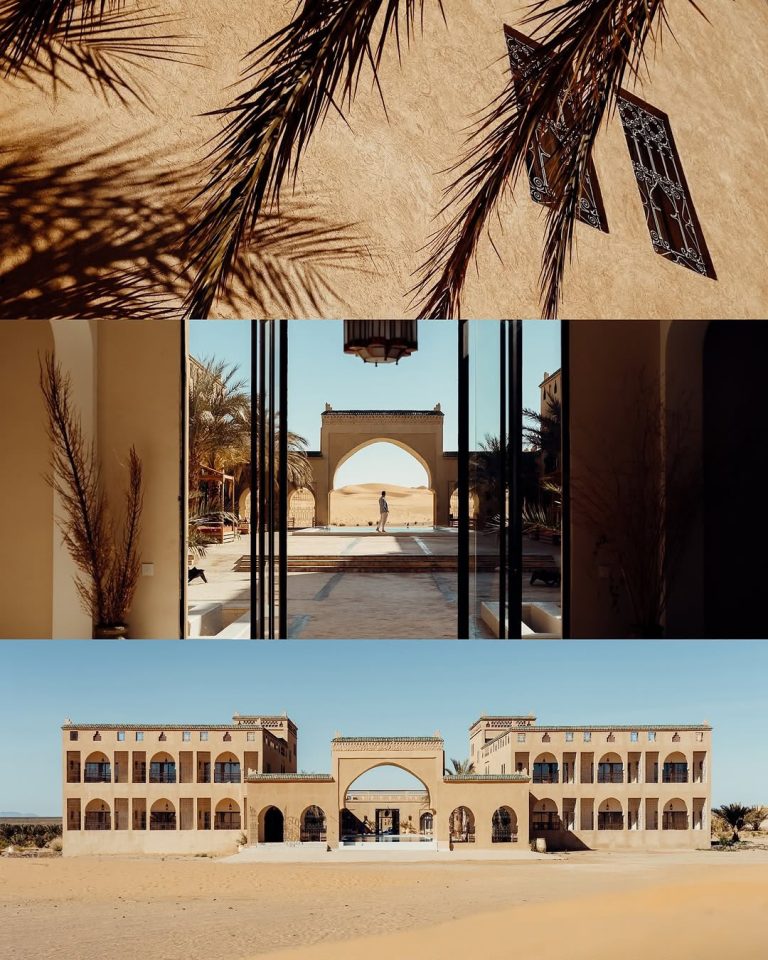 Private Transport in Morocco Collage of Moroccan architecture and kasbah hotels – Merzouga