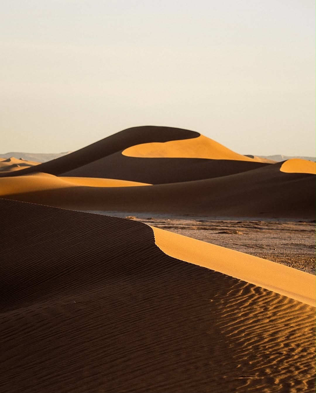 Camel Ride Sand dunes glowing in the evening light in Merzouga – Merzouga