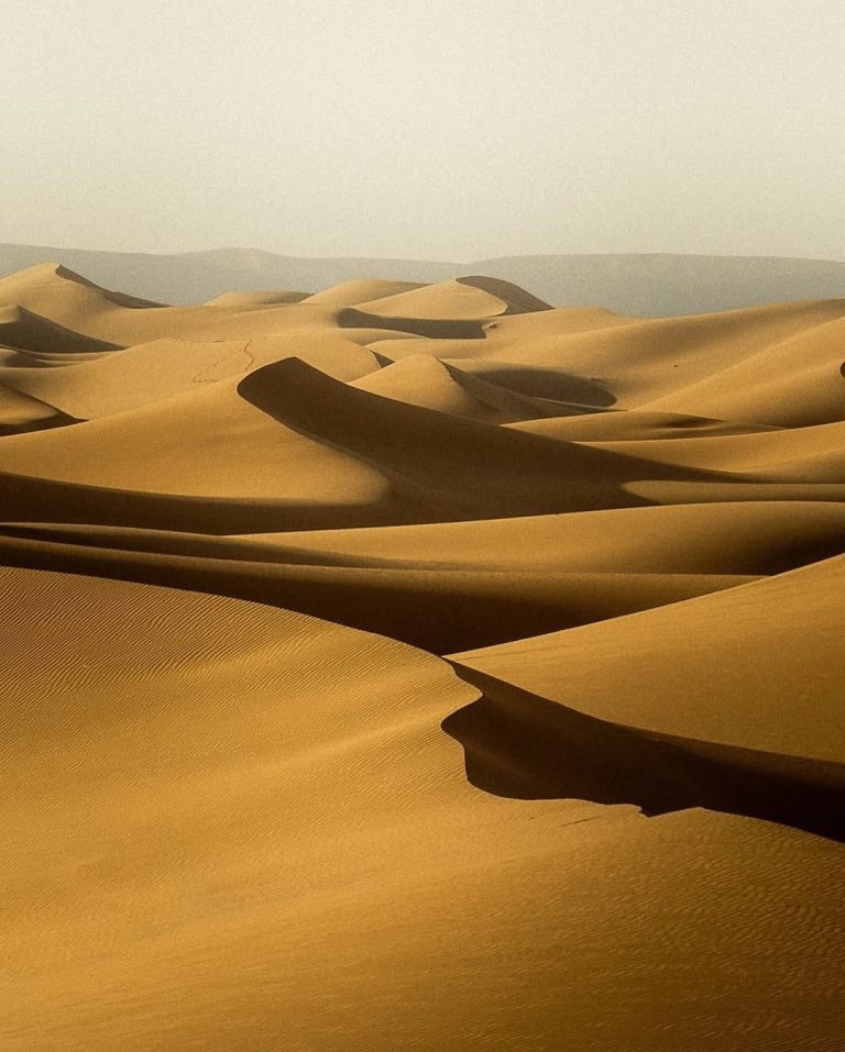 ATV Quad Bike Golden dunes stretching to the horizon in Erg Chebbi – Merzouga