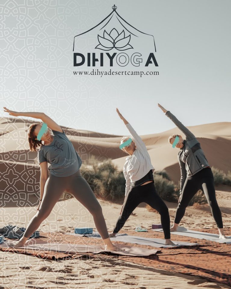 Yoga Retreat in the Sahara Yoga class on the dunes – Dihyoga retreat – Merzouga