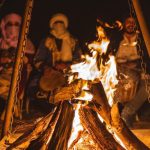 Campfire with Berber drummers under the night sky – Merzouga, Morocco