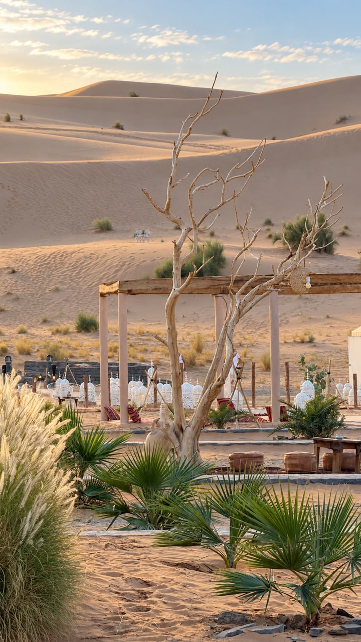 4x4 Desert Excursion Oasis garden with palm trees in the desert – Merzouga